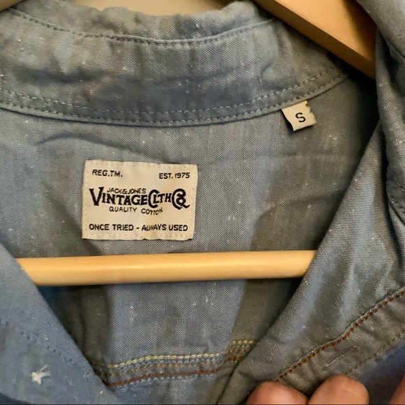 Men’s Jack & Jones “Vintage” Button Up Collared Tee - Picture 4 of 6